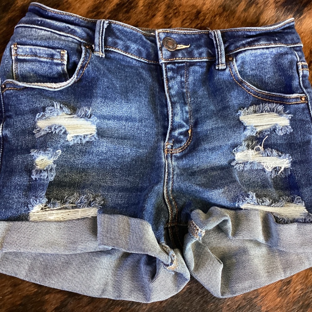 Lot of 3 Distressed Denim Shorts By Almost Famous Jeans Wax Jean Collection - Picture 4 of 9